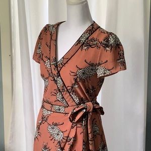 Dusty Rose Chrysanthemum Print Dress